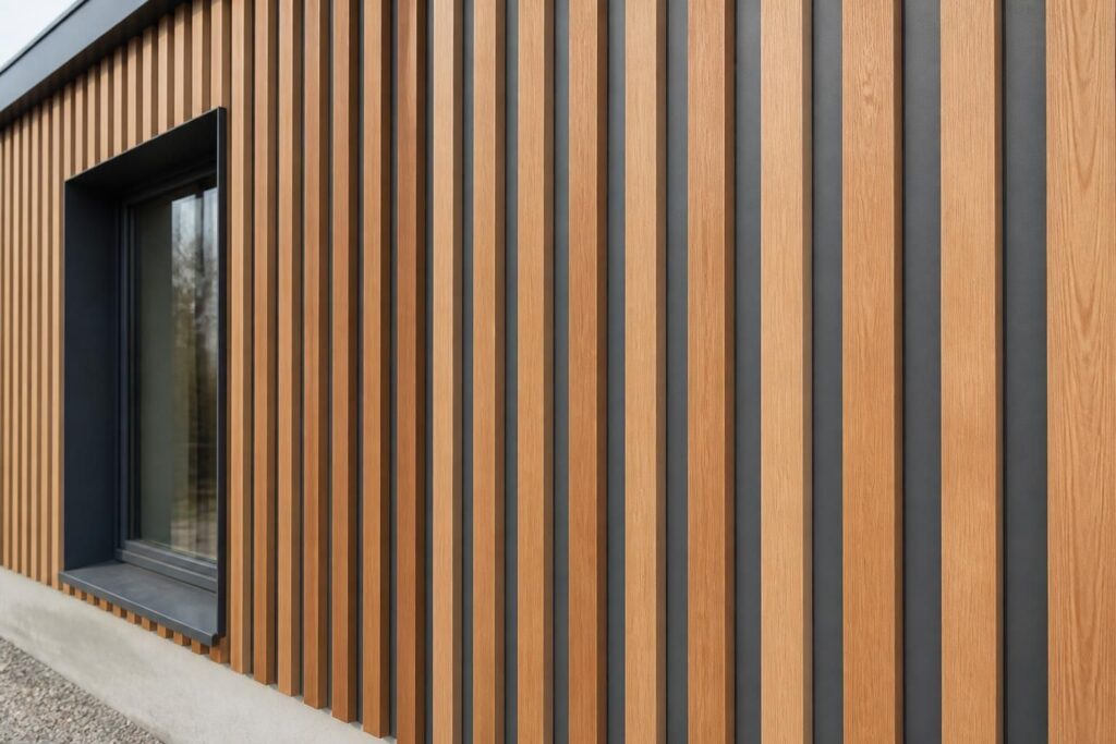 découvrez notre guide complet sur le bardage extérieur claire voie, avec des matériaux en bois et composite, et une pose verticale idéale pour une façade esthétique et durable.