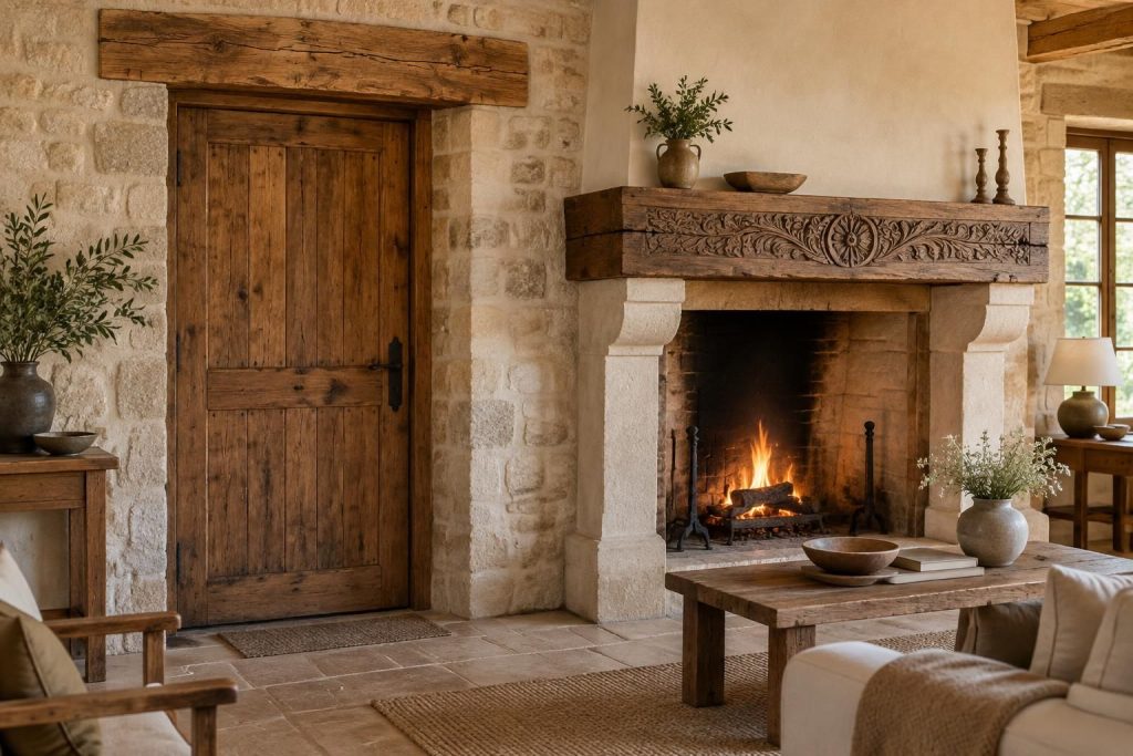 Linteau de bois : choix, décoration et applications pour portes et cheminées