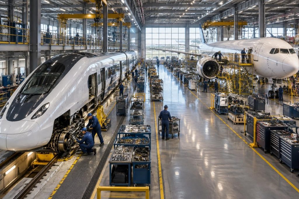 Atelier de maintenance ferroviaire, aéronautique et SNCF : organisation et spécificités