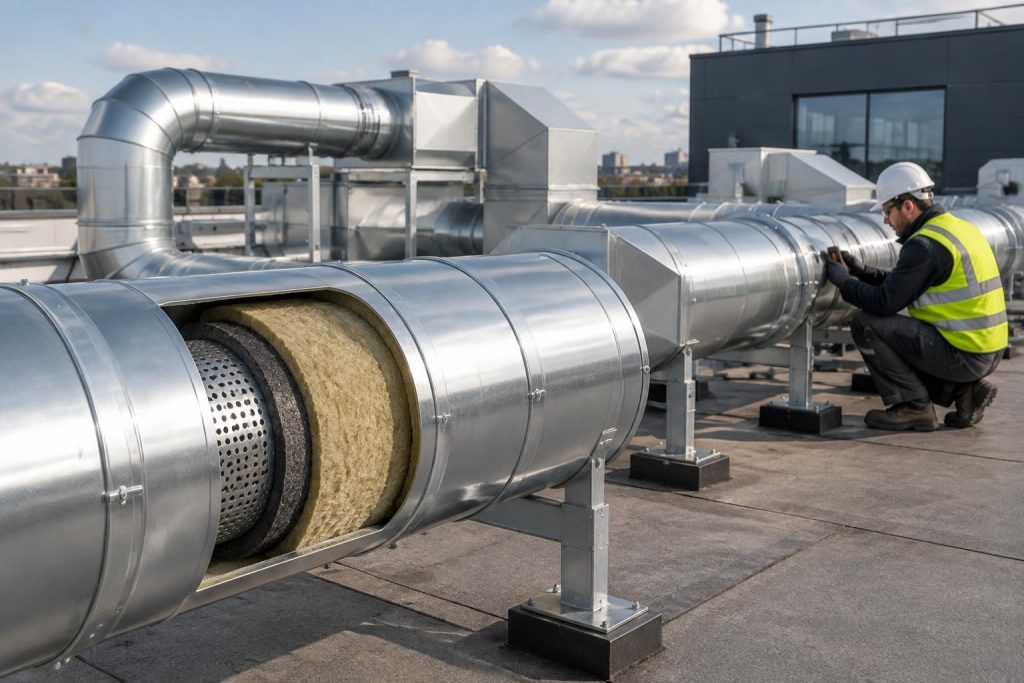 Isolation gaine de ventilation : normes, thermique et phonique pour conduits extérieurs